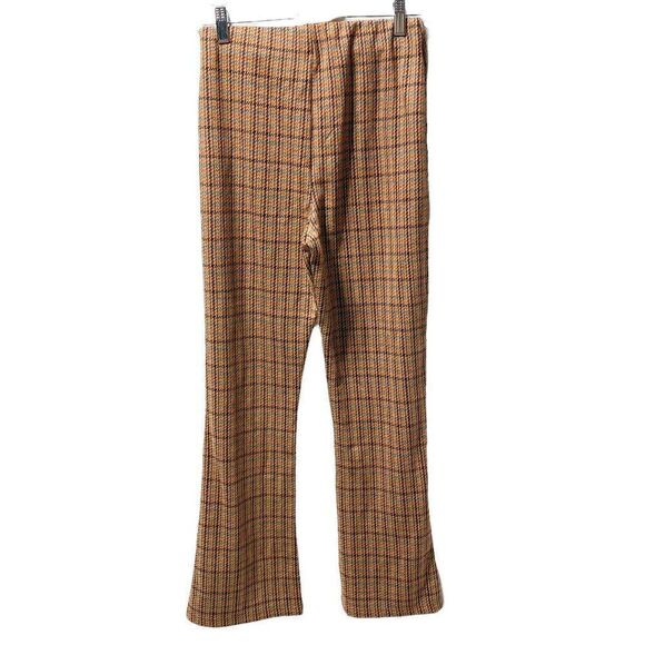 NEW Urban Outfitters Women's Bryn Pull-on Flare Pant Herringbone Orange - Picture 5 of 5